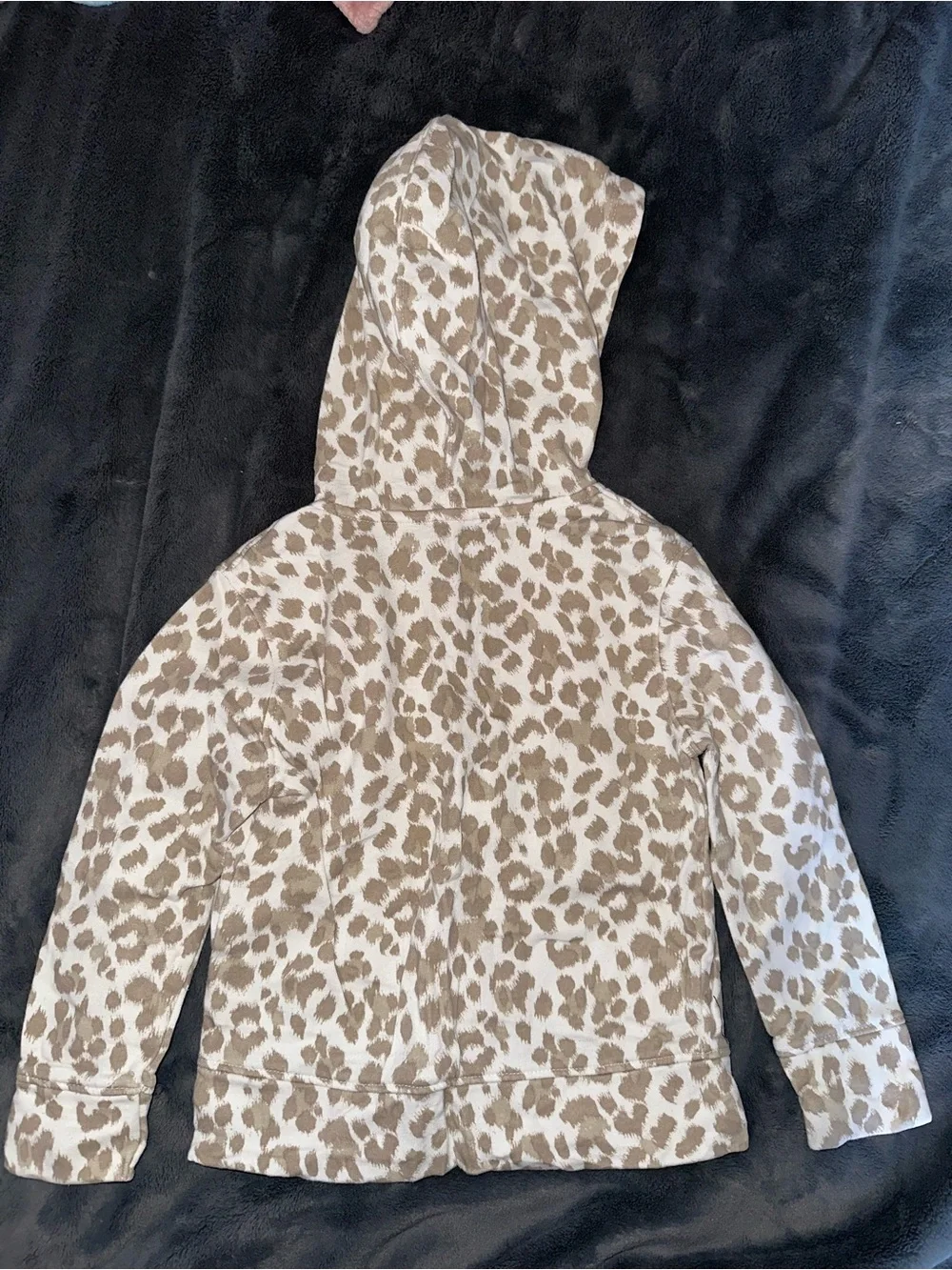 Old Navy toddler Beige Leopard Zip Hoodie